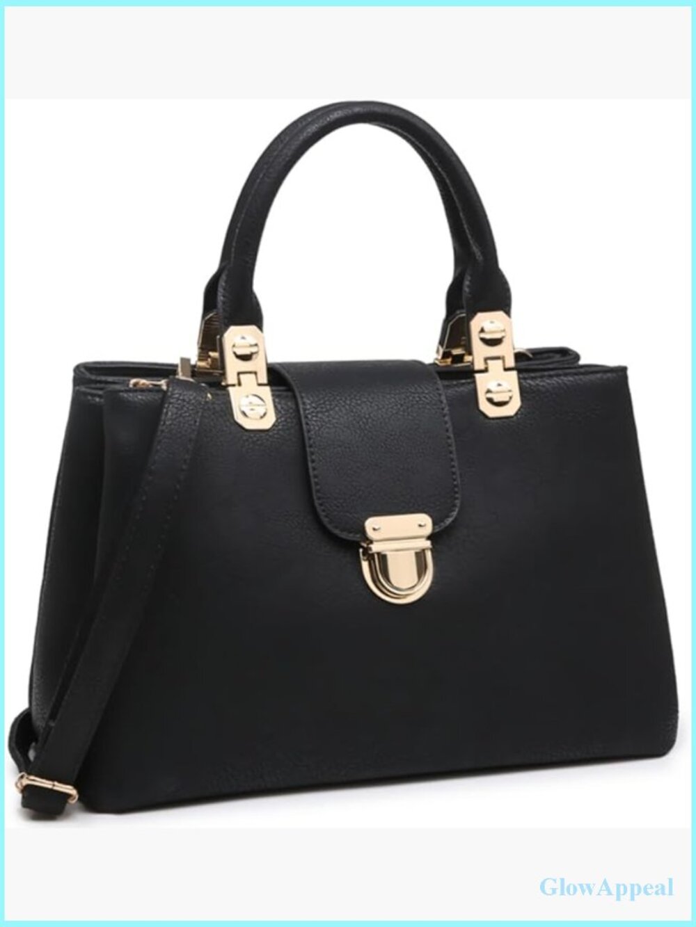 Medium Vegan Leather Satchel Tote With Detachable Shoulder Strap